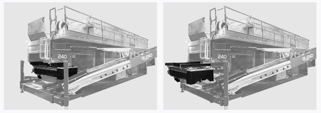 A240 mikser u radnom položaju i u položaju za čišćenje